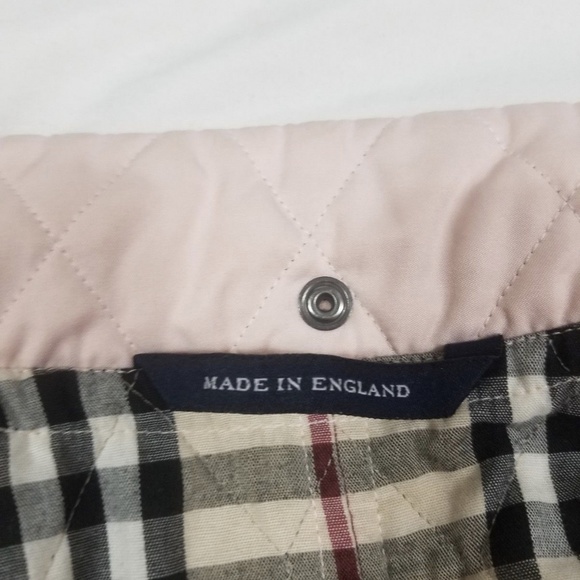 BURBERRY Pink Quilted Button Down Jacket, S - Picture 6 of 7